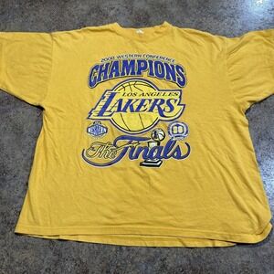 Vintage Y2k Lakers T Shirt Size Xl The Finals 2008 Champions Yellow
